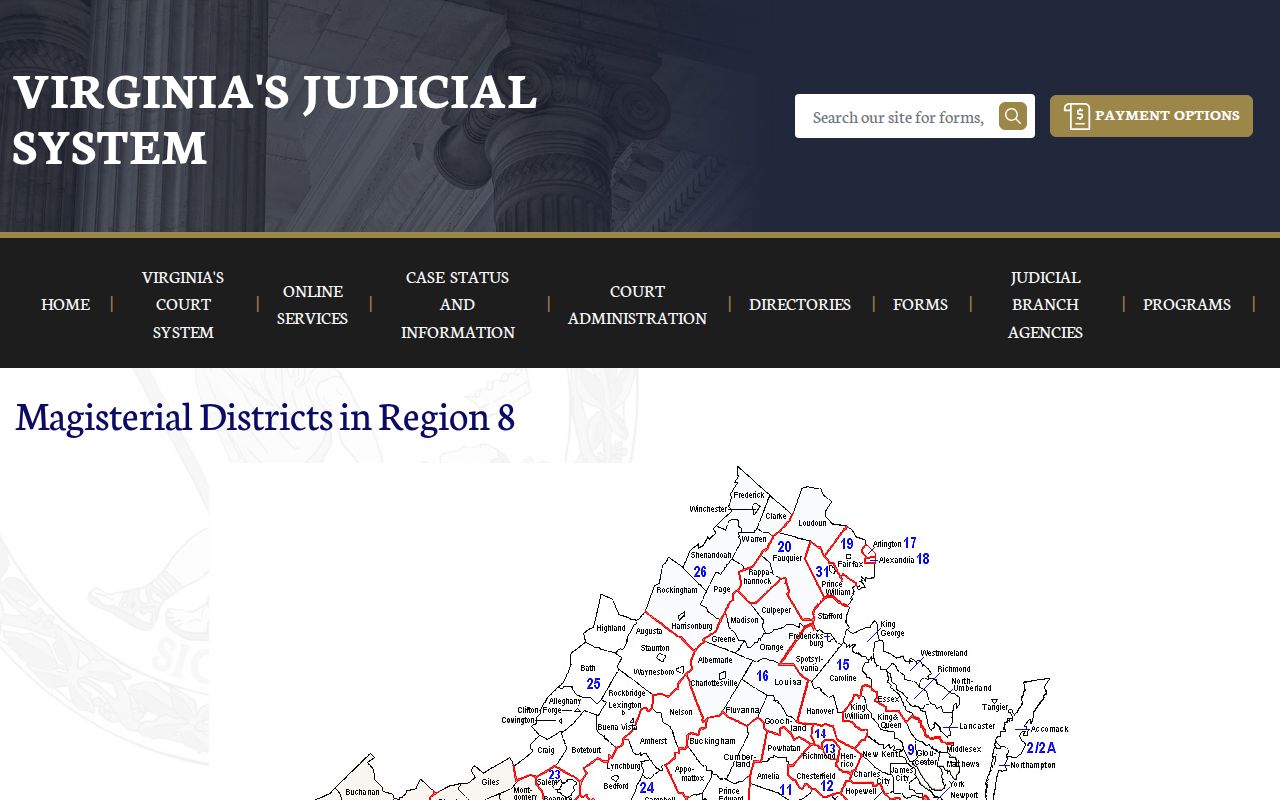 Southampton County arrest and bench warrant Region 8 magistrate coverage