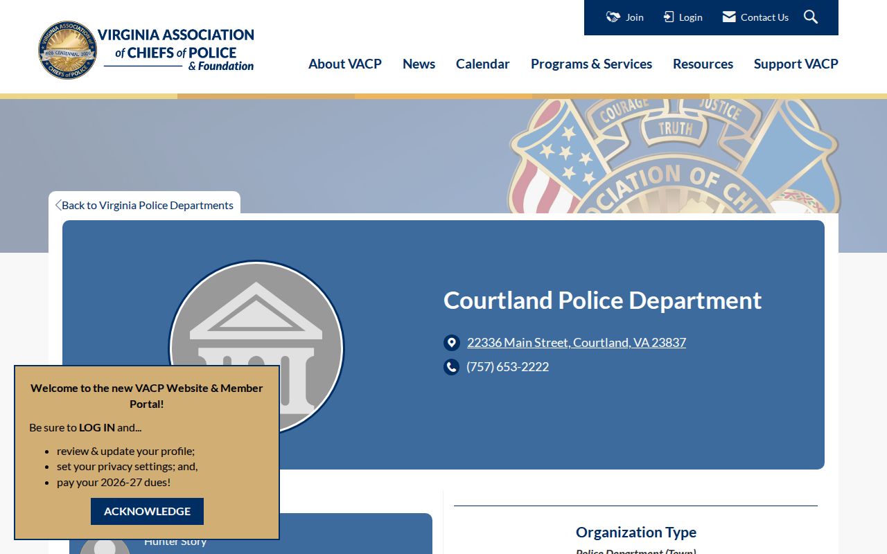 Southampton County Courtland warrant records police contact listing